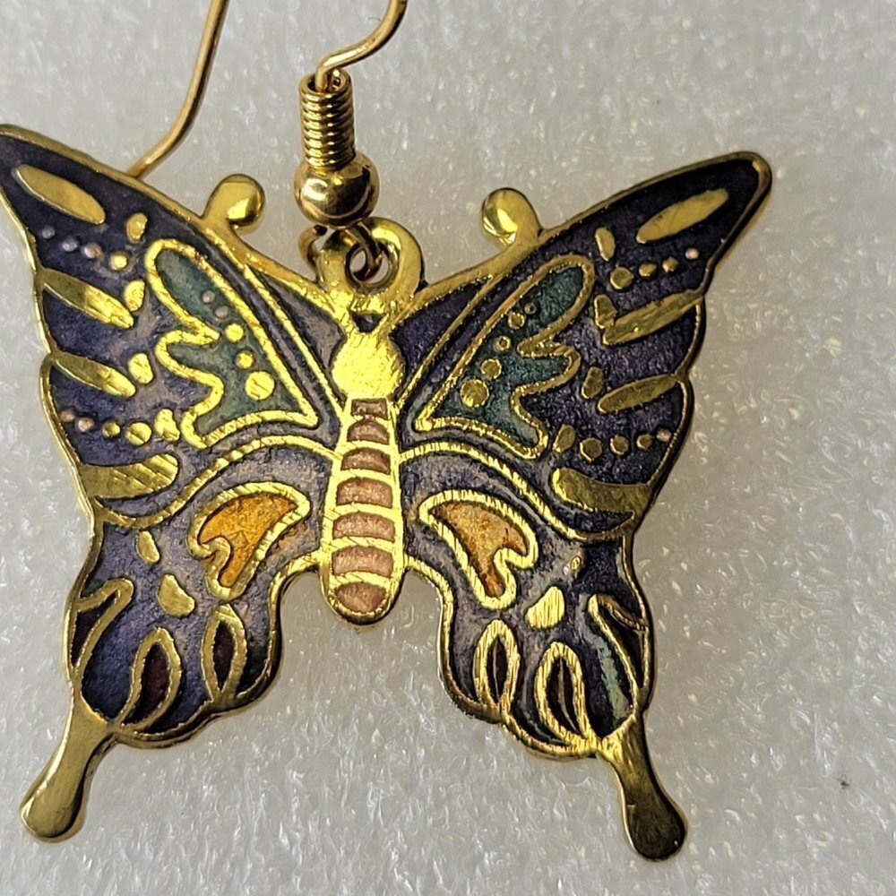 Butterfly Enamel Colorful Earrings - Picture 3 of 8